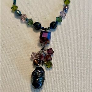 Dark Pearl and bead necklace